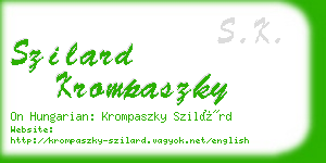 szilard krompaszky business card